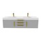 Castello Usa Thames 60-inch Gray Vanity Set with White Top and Gold Handles CB-MC-60G-GLD-20146-WH - alternate 1